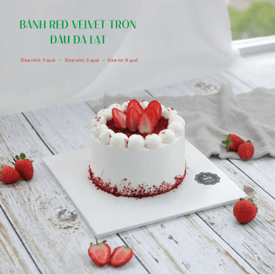 Main image Bánh red velvet tròn dâu Đà Lạt