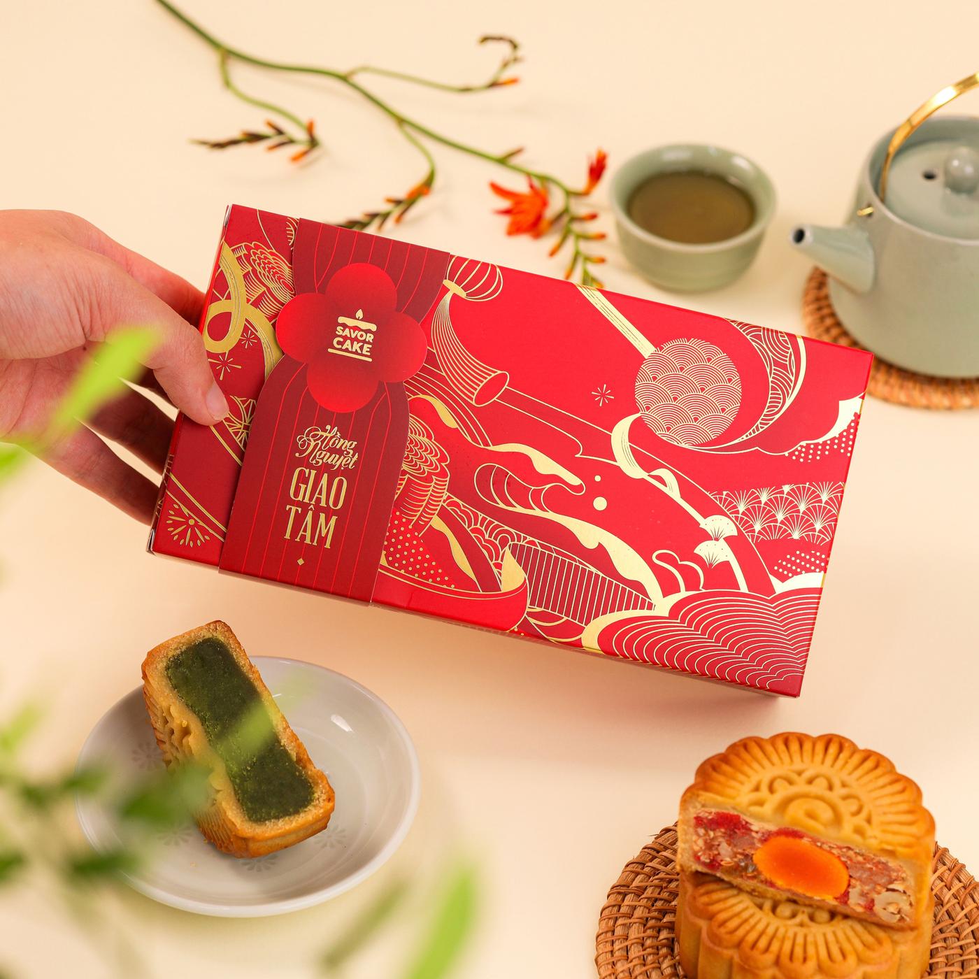 Set 2 bánh Hồng Nguyệt Giao Tâm