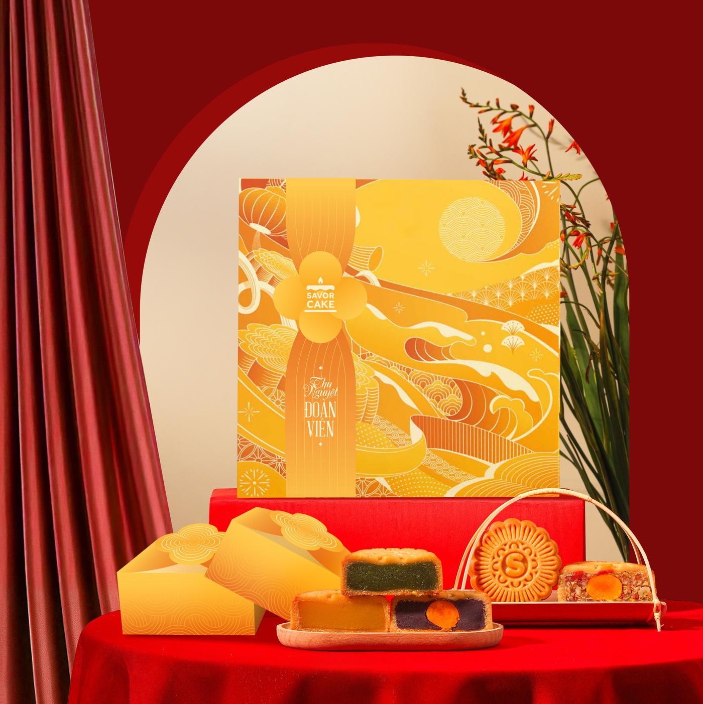 Set 4 bánh Thu Nguyệt Đoàn Viên