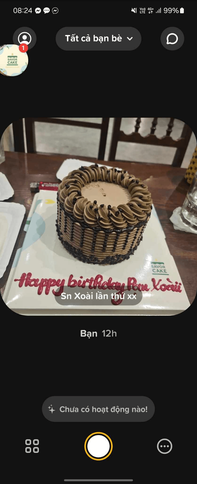 Ảnh feedback (Bánh 1h) Bánh kem Triple Choco size mini - 13x6cm