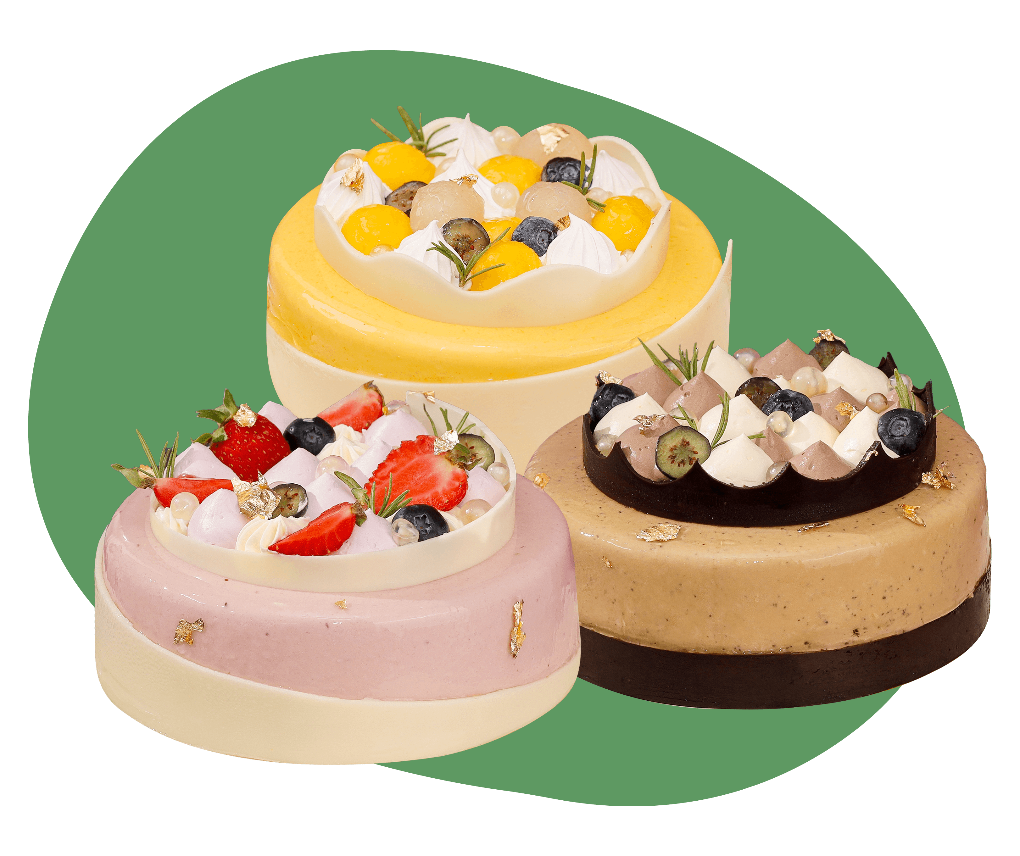 banner bộ sưu tập bánh mousse